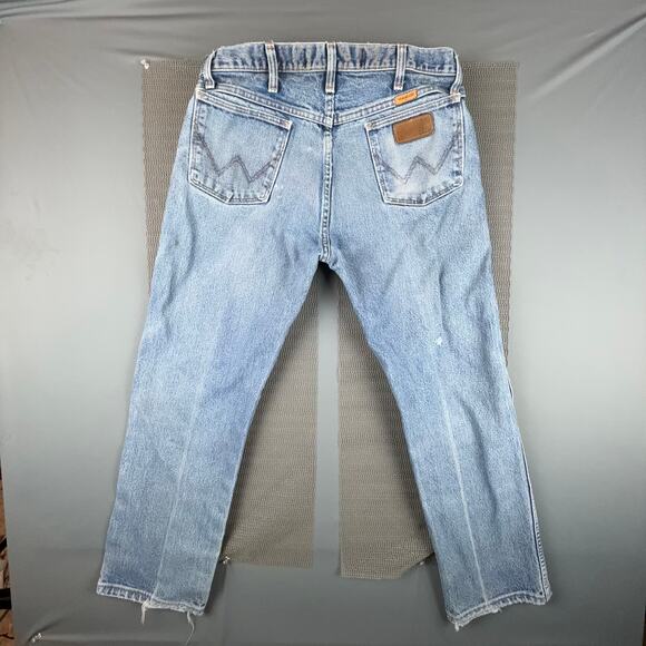 Wrangler FR13MWZ Flame Resistant Jeans 34x36 Light Wash Workwear HRC2 Distressed - Picture 3 of 12
